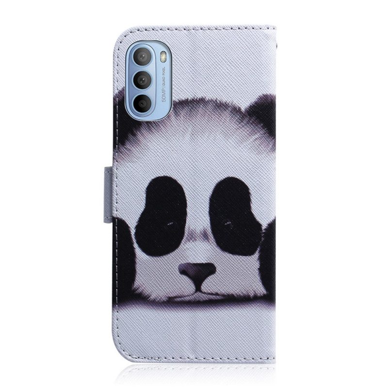 Leren Hoesje voor Moto G41 / G31 Panda Gezicht