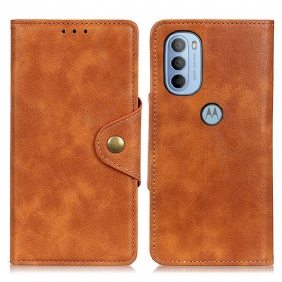 Leren Hoesje voor Moto G41 / G31 Vintage Kunstleer En Knop