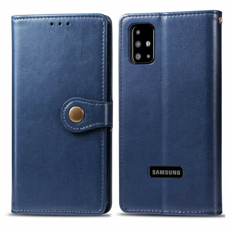 Flip Case voor Samsung Galaxy A51 Kunstleer En Vintage Sluiting