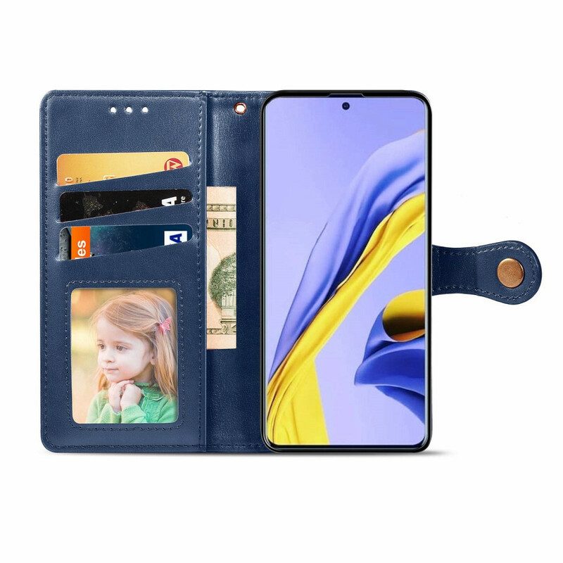 Flip Case voor Samsung Galaxy A51 Kunstleer En Vintage Sluiting