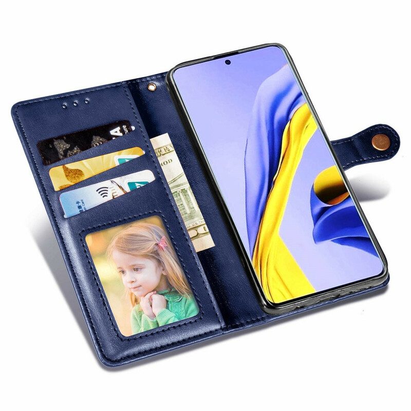 Flip Case voor Samsung Galaxy A51 Kunstleer En Vintage Sluiting