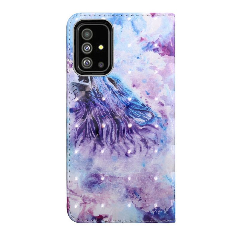 Folio-hoesje voor Samsung Galaxy A51 Aquarel Wolf