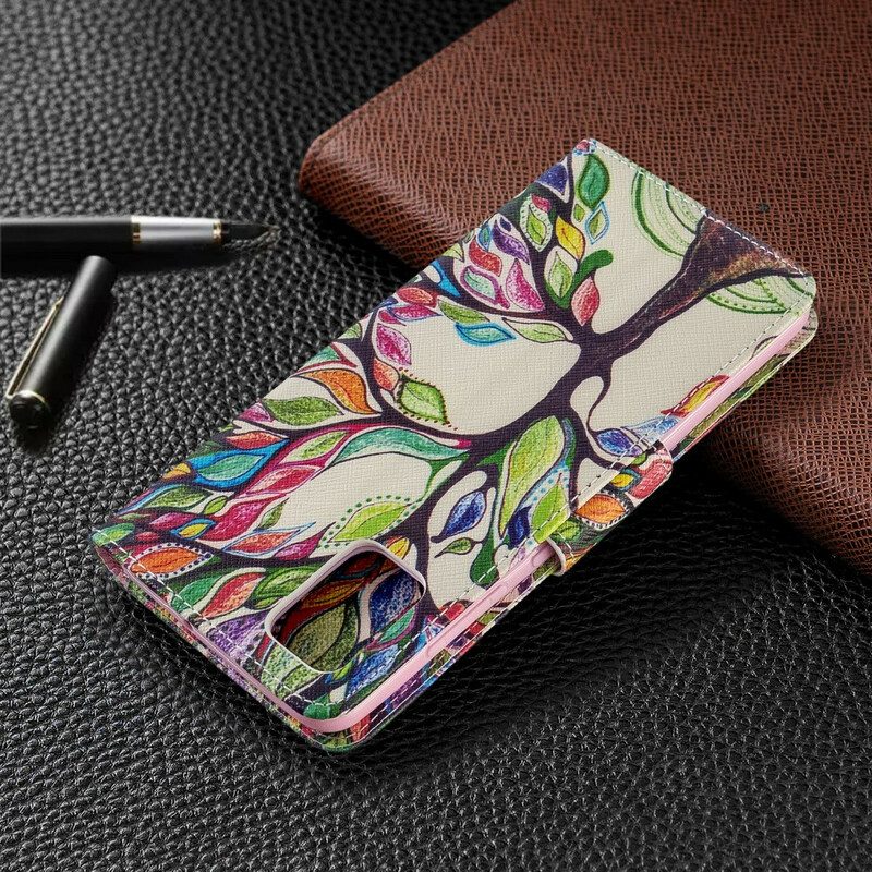 Folio-hoesje voor Samsung Galaxy A51 Kleurrijke Boom