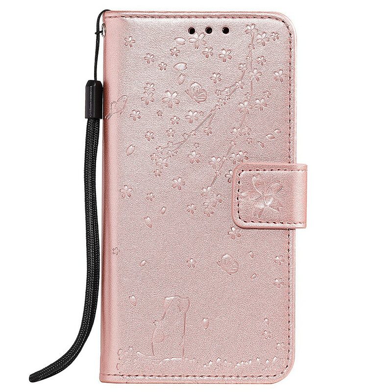 Folio-hoesje voor Samsung Galaxy A51 Met Ketting Lanyard Dagdroom