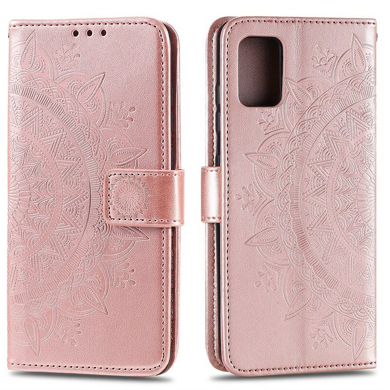 Folio-hoesje voor Samsung Galaxy A51 Zon Mandala