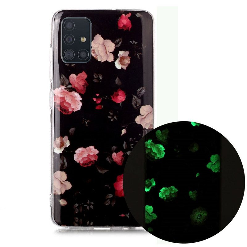 Hoesje voor Samsung Galaxy A51 Fluorescerende Bloemenserie