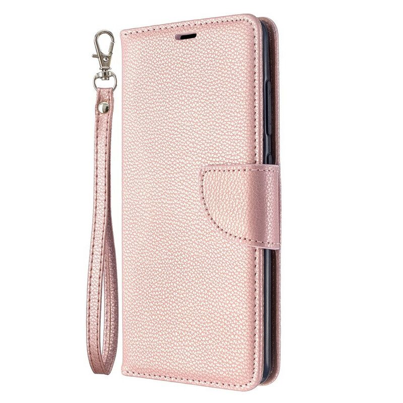 Leren Hoesje voor Samsung Galaxy A51 Folio-hoesje Lychee Rabat Schuin