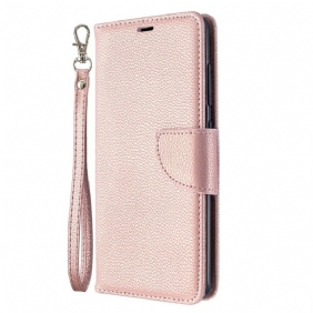 Leren Hoesje voor Samsung Galaxy A51 Folio-hoesje Lychee Rabat Schuin