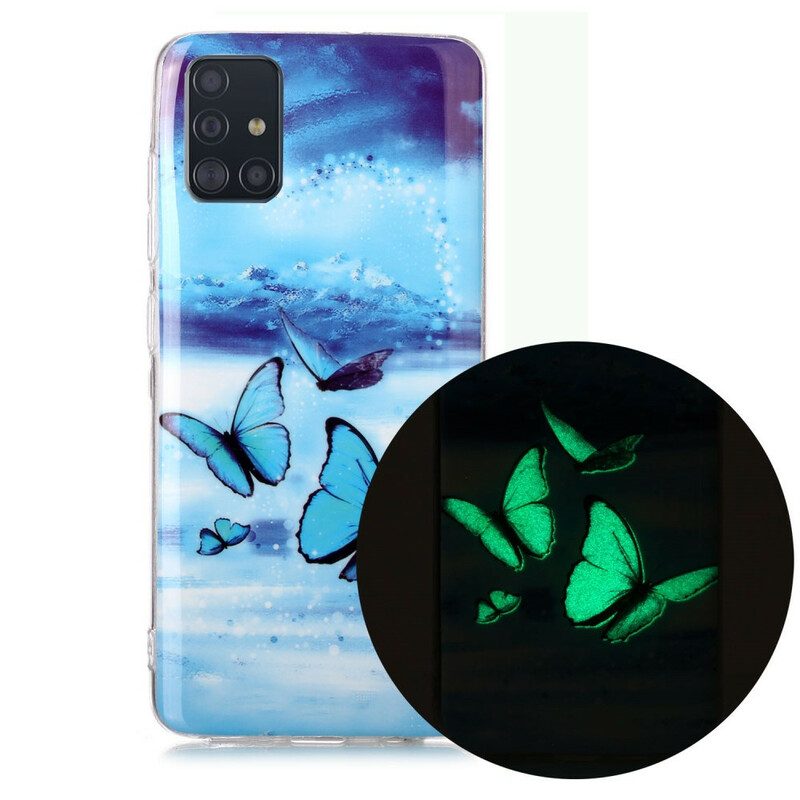 Telefoonhoesje voor Samsung Galaxy A51 Fluorescerende Vlinders Serie