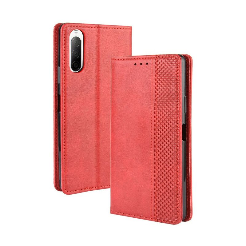 Bescherming Hoesje voor Sony Xperia 10 II Folio-hoesje Gestileerd Vintage Leereffect