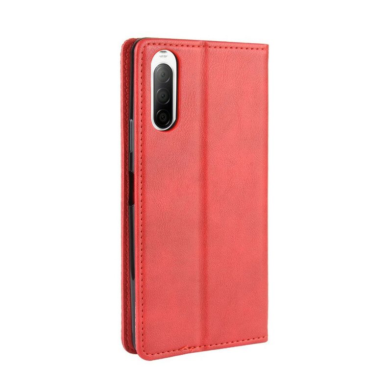 Bescherming Hoesje voor Sony Xperia 10 II Folio-hoesje Gestileerd Vintage Leereffect