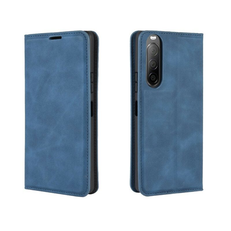 Bescherming Hoesje voor Sony Xperia 10 II Folio-hoesje Zacht Leereffect