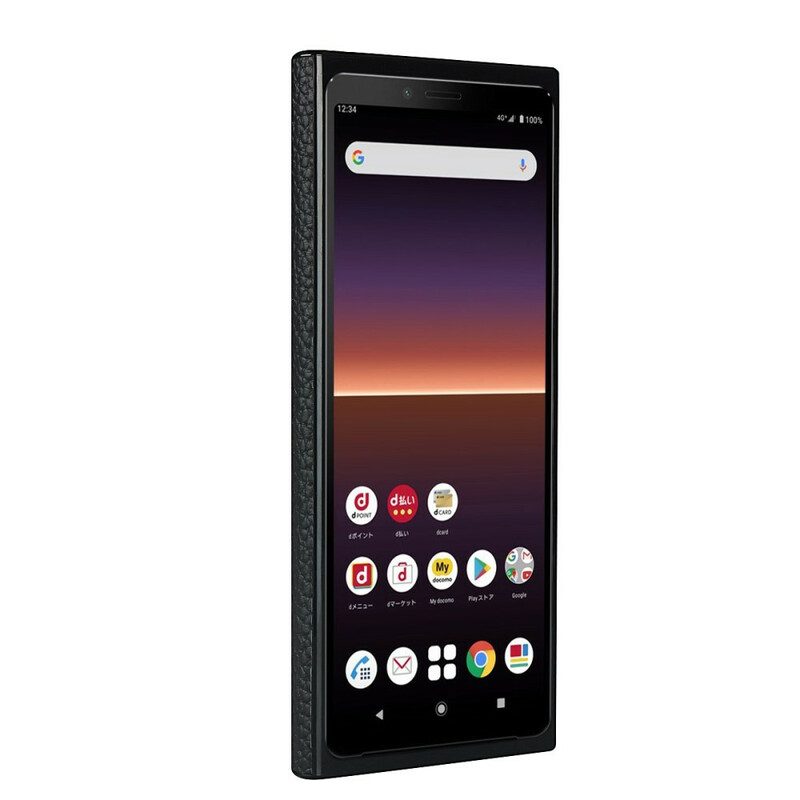 Hoesje voor Sony Xperia 10 II Echt Litchi Leer Met Riem